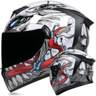 Unisex-Adult Full Face Motorcycle Helmet DOT Approved Motorbike Moped Street Bike Racing Crash Helmet with Graphic