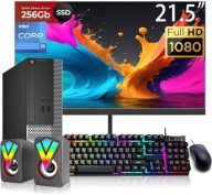 Dell Optiplex 3010 SFF PC Desktop Computer with 21.5″ FHD Monitor, RGB Speaker, Core i5 3.2GHz Up to 3.6GHz, 8GB RAM, 256GB SSD, RGB Keyboard, Mouse, Win10 Pro (Renewed)
