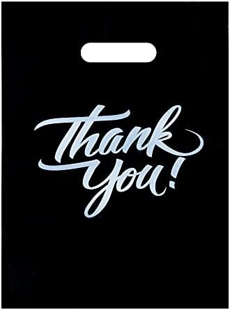 Infinite Pack Thank You Merchandise Bags, Die Cut Handles, Retail Shopping Bags for Boutique – Choose Color & Size