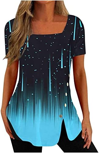 SMIDOW Plus Size Tunic Tops for Women Trendy 2024 Boho Floral Shirts Short Sleeve Notch v Neck t-Shirt Graphic Tees Blouse