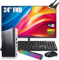 HP EliteDesk 800 G4 Mini Business Desktop PC Speakers with 24″ FHD Monitor i5-8500, 16 GB RAM DDR4 256GB SSD,Mouse&Keyboard,WiFi,BT,Windows 11 Pro(Renewed)