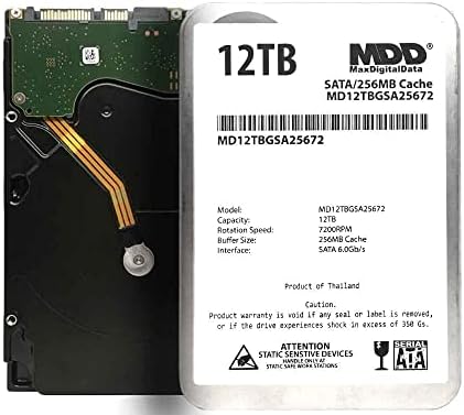 MDD 12TB 7200RPM SATA 6Gb/s 256MB Cache 3.5inch Internal Desktop Hard Drive, MD12TBGSA25672, Mechanical Hard Disk (Renewed)