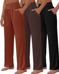 Neer 3 Pcs Women’s Wide Leg Yoga Pant Comfy Loose Sweatpants High Waist Lounge Casual Athletic Pant Workout Joggers Pant