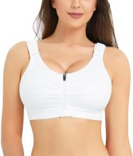 BRABIC Zip Front Closure Everyday Bra for Women Post Surgery Compression Support with Adjustable Straps Wirefree
