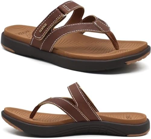 COFACE Womens Fashion Orthotic Flip Flops Ladies Slip On Lightweight Athletic Yoga Mat Cushion Thong Sandals With Comfortable Plantar Fasciitis Arch Support