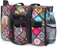 TOPDesign Utility Water Resistant Tote Bag with 13 Exterior & Interior Pockets, Top Zipper Closure & Thick Bottom Support