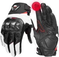 KEMIMOTO Sheepskin Leather Motorcycle Gloves for Men, Winter Warm Motorcycle Gloves for Motocross Motorbike Dirt Bike Bicycle Racing ATV UTV