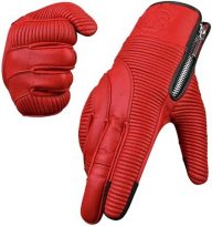 J.A.G. Motorcycle Gloves – Premium Leather Perforated Motorcycle Gloves for Men with Knuckle Protection | Touchscreen Motorbike Riding Gloves