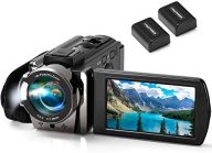 Video Camera Camcorder Digital Camera Recorder Full HD 1080P 15FPS 24MP 3.0 Inch 270 Degree Rotation LCD 16X Digital Zoom Camcorder Camera with 2 Batteries(Black)