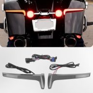 Motorcycle Rear Side Saddlebag Tracer LED Lights Indicator Run Turn Signal Brake Lighting Fits for Indian Challenger Models 2021-2023 Pursuit Models 2022-2023 Motorbike Signal Navigation Lamps