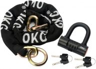 OKG Ultra Security Motorcycle Chain Lock, 4 Keys, 13lbs, 5 ft x 1/2in (12mm) Thick Motorcycle Lock Chain, Heavy Duty Chain Lock, High Security Cut Proof Chain Combo Anti Theft Heavy Duty Small U-Lock