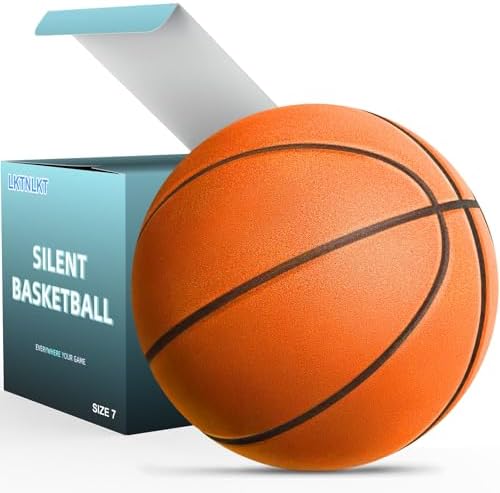 Silent Basketball Size 7 (29.5″) – Grooved Airless Foam Indoor Basketball for Quiet Dribbling and Indoor Training, Pro PU Material – Achieve Real Feel Higher Bounce Quieter